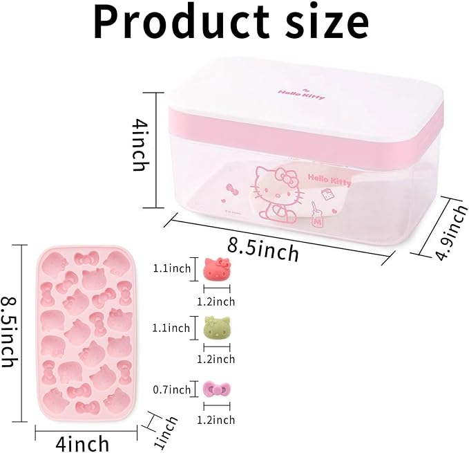 Ice Tray with Lid and Bin and Ice Scoop, Cartoon Silicone Ice Molds, 24 Holes - Image 7
