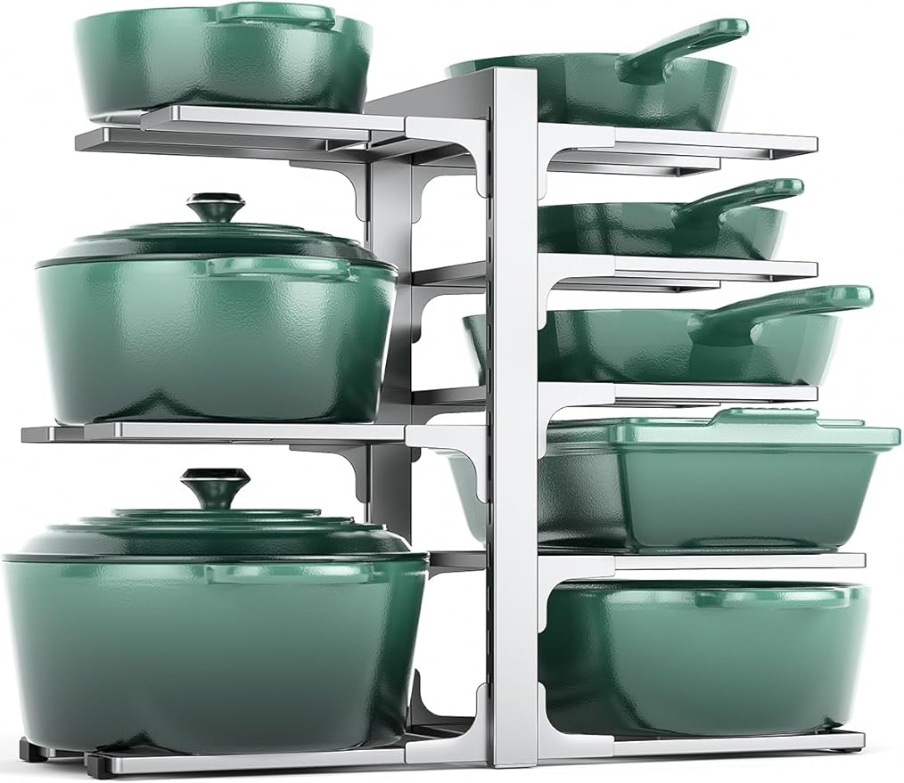 MUDEELA 8-Tier Pots and Pans Organizer under Cabinet, 15.83" Height Heavy Duty by MUDEELA