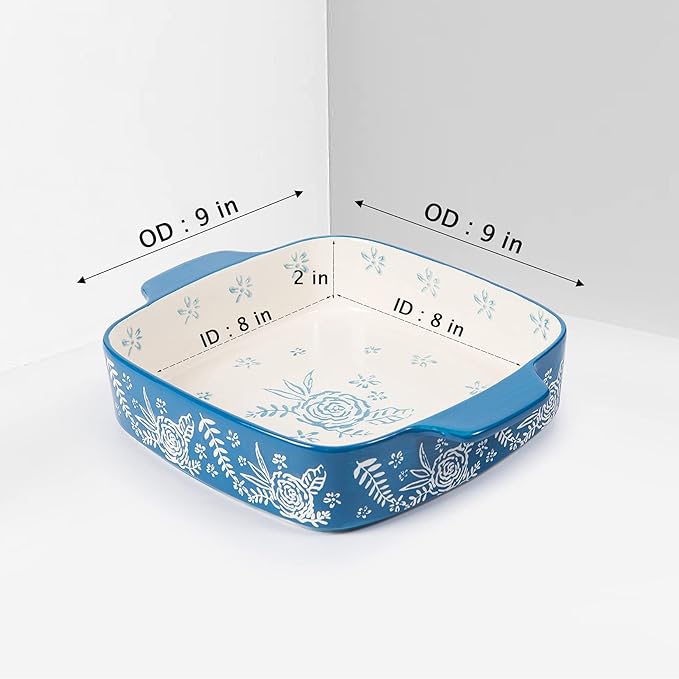 Wisenvoy Baking Dish Ceramic Brownie Pan 9x9 Baking Pan Casserole Dish Lasagna - Image 7