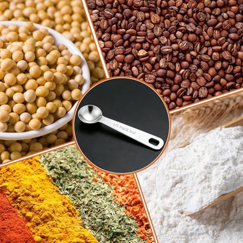 5PCS 1/2tsp(1/6tbsp, 2.5 ml) Measuring Spoon Teaspoons Stainless Steel