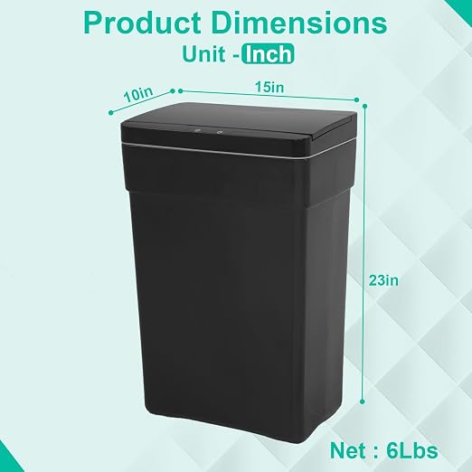 BestOffice 13 Gallon Trash Can Automatic Kitchen Trash Can Touch Free - Image 2