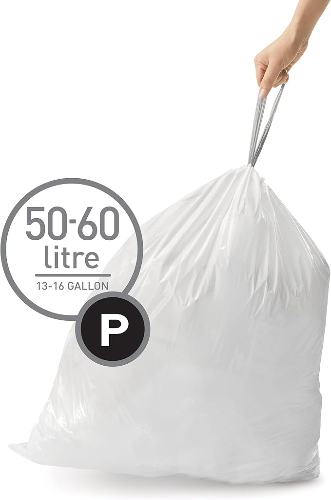 simplehuman Code P, Dispenser Pack Custom Fit Liners, Drawstring Trash Bags - Image 2