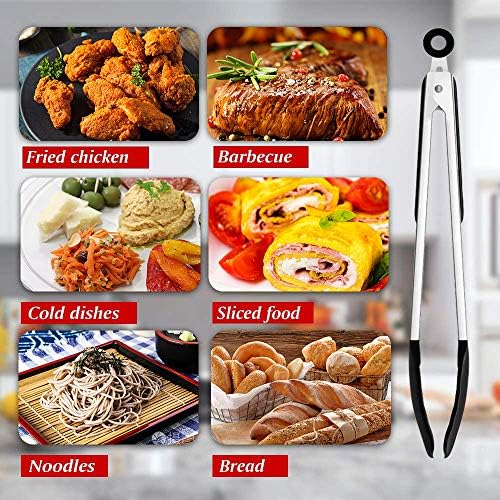 7 Inch Silicone Tongs Set, 5 Pieces
