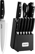 hecef Kitchen Knife Block Set, 14 Pieces Knife Set by hecef