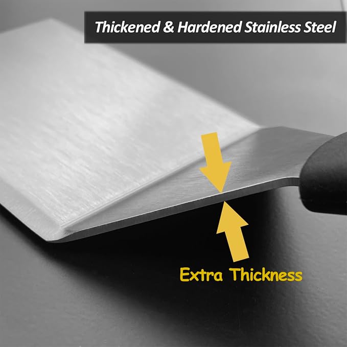 Small Spatula for Cast Iron Skillets, Full Tang silicone Handle, Heat Resistant - Image 5
