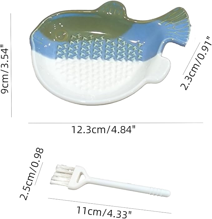 1PCS Ceramic Fish-Shaped Ginger Grater Plate - Image 2