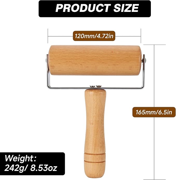 Small Rolling Pin, Wooden Dough Roller, Non-Stick Pizza Roller, T Type Rolling - Image 2
