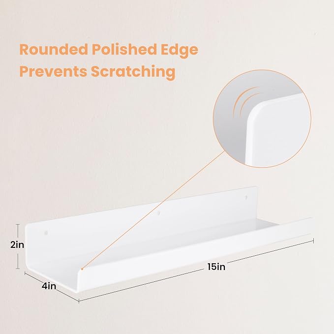 upsimples Acrylic Shelves for Wall Decor, Living Room, Floating Bookshelves for - Image 3