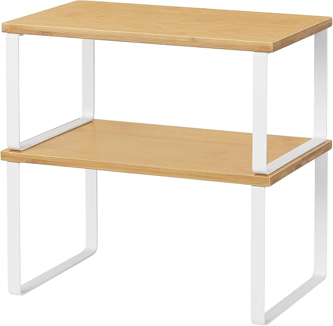 NEX Kitchen Cabinet and Counter Shelf Organizer, Stackable & Expandable by NEX