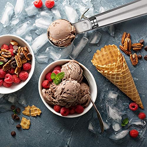 Ice Cream Scoop with Trigger Ice Cream Scooper Stainless Steel, Heavy