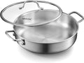 Saute Pan with Lid, 12 Inch 7QT Tri-Ply Stainless Steel Braiser Pan, Deep by VEDNHOL