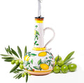 Ceramic Olive Oil Dispenser Bottle – 18.3 oz Oil Cruet by Gnlnkn