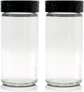 2 Pcs Black Spice Jars, 3 oz Glass Seasoning Bottles, Spices Container by Tianifa