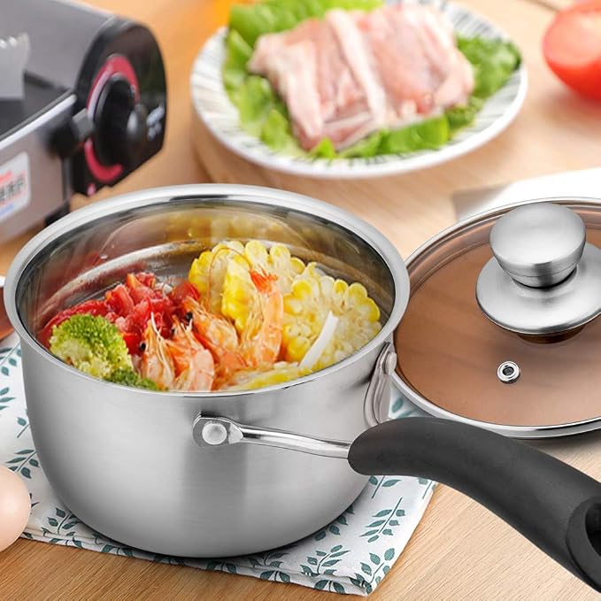 TeamFar Saucepan with Lid, 2 qt Sauce Cooking Pot Milk Pan Stainless Steel - Image 7