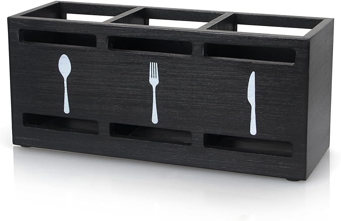 Ayiaren Wooden Silverware Caddy Flatware Cutlery Holder Wood Silverware by Ayiaren