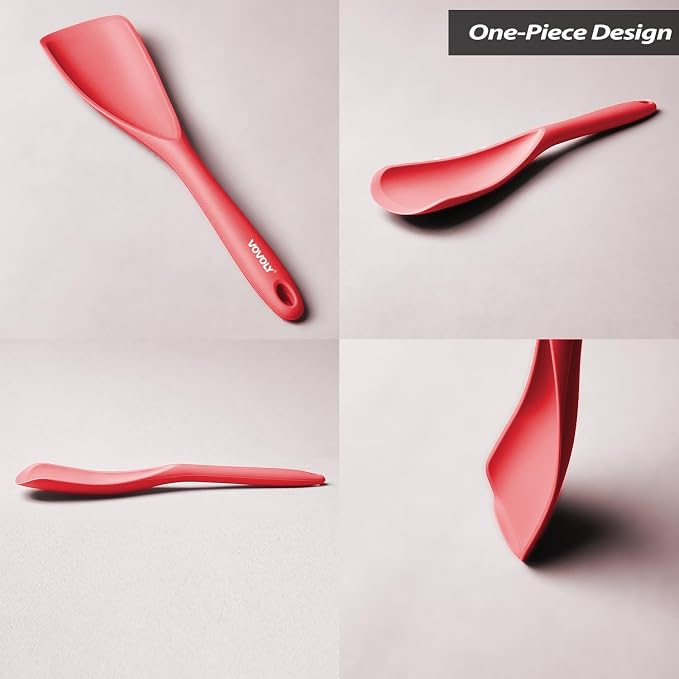 Cooking Spoon for Nonstick Cookwares, VOVOLY Silicone Spoon for Mixing - Image 3