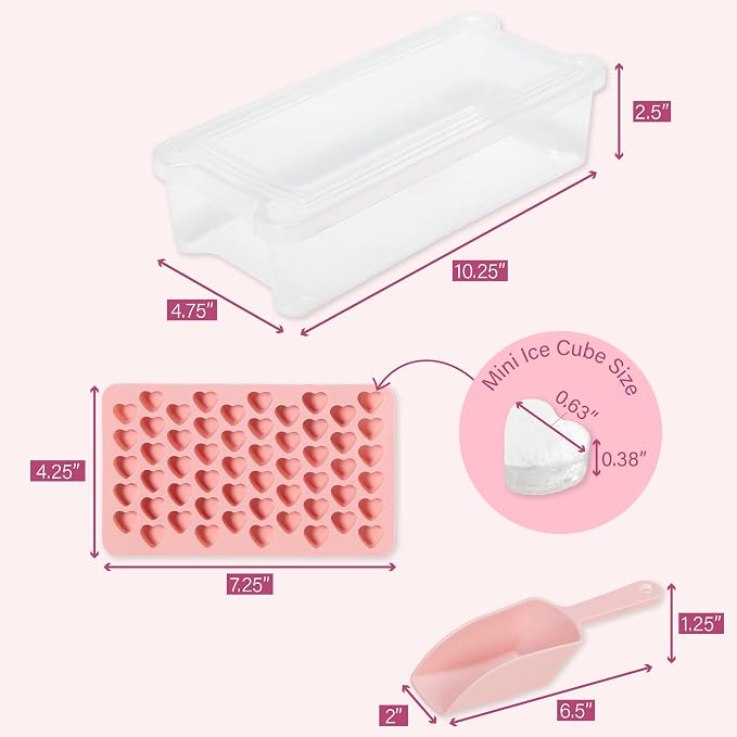 Paris Hilton Heart Shaped Mini Ice Cube Tray Set, Includes 3 Mini Ice Cube Molds - Image 7
