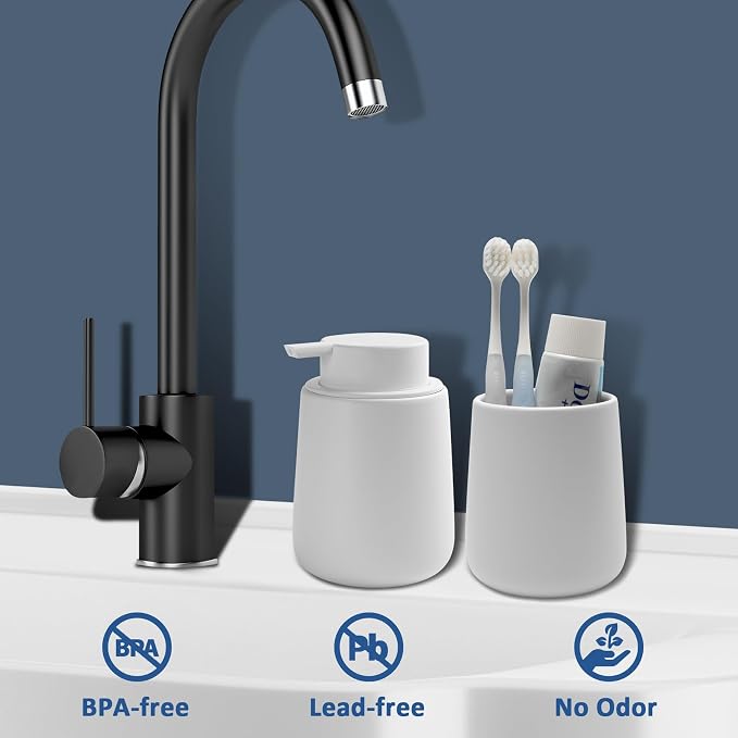 Soap Dispenser Ceramic with Easy-to-Press Pump Hand Lotion Liquid Dispenser - Image 3