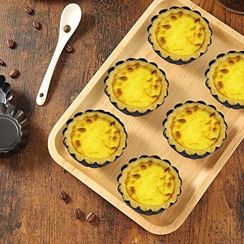 12PCS 2.6" Egg Tart Molds, Mini Carbon Steel Non-Stick Baking Pans