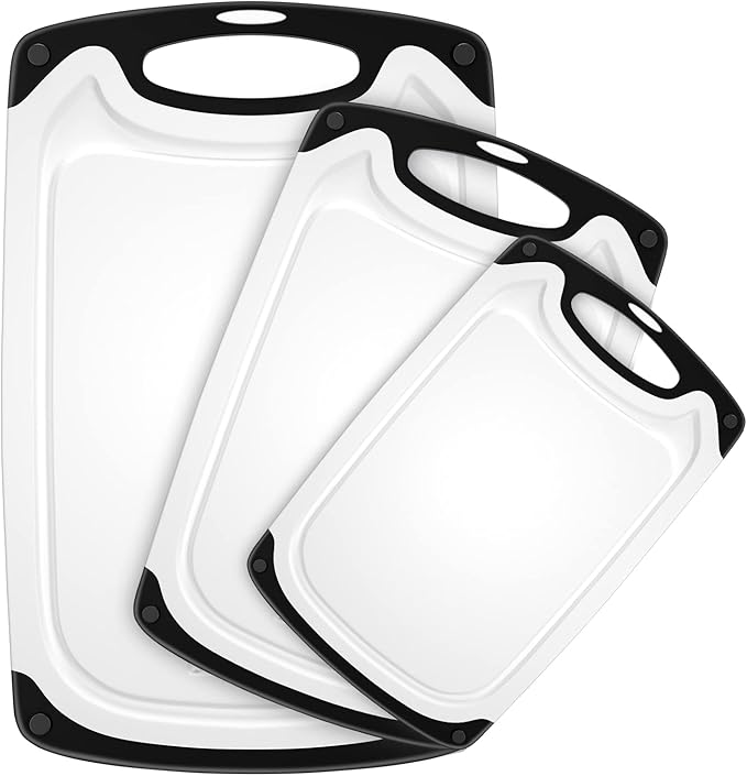 Plastic Cutting Board, 3 Pieces Dishwasher Safe Cutting Boards by Viretang