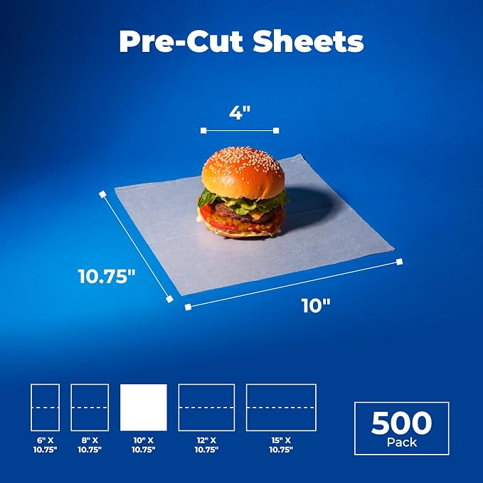 Fit Meal Prep 10 x 10.75" Wax Paper Sheets - Image 2