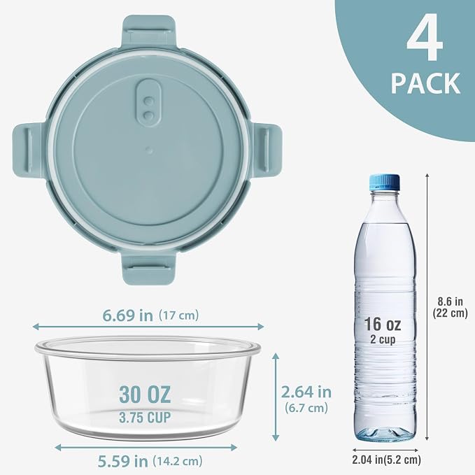 30oz Glass Meal Prep Containers - Image 2