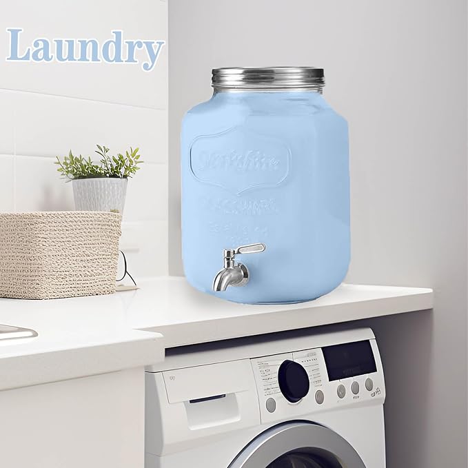2 Gallon Drink Dispenser with 18/8 Stainless Steel Spigot, Sun Tea Glass Mason - Image 6