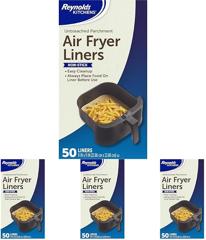 Reynolds Kitchens Air Fryer Liners Disposable, Unbleached Parchment Paper Sheets by ReynoldsConsumerProducts