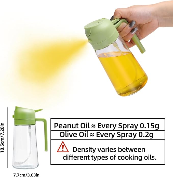 Aovdy Oil Sprayer for Cooking 16oz, 2 in 1 Olive Oil Dispenser and Oil Sprayer - Image 7