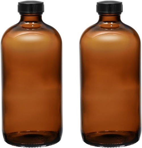 - 16 oz Amber Glass Boston Round Bottles by Unknown