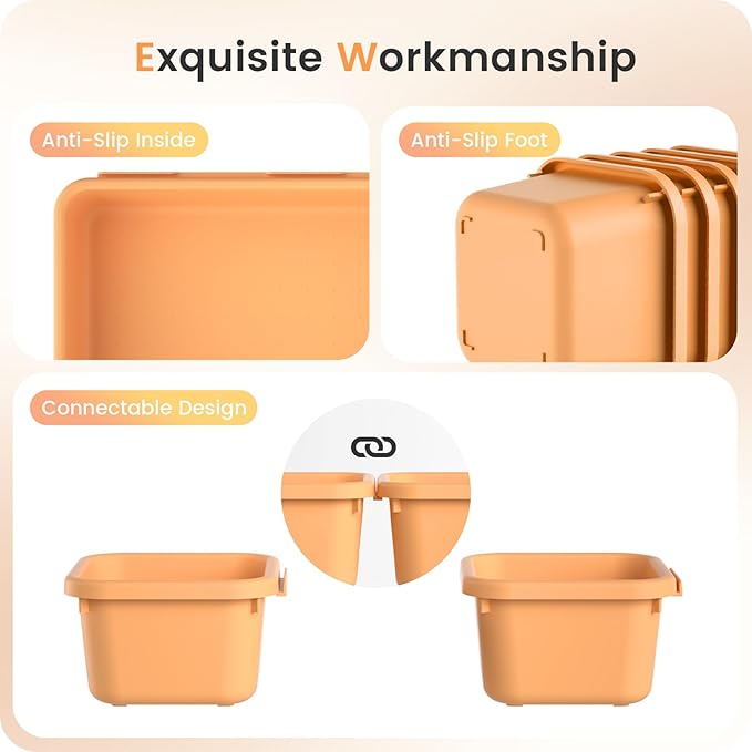 A-LUGEI【】【5 Size】Tool Box Organizer Tray Divider Set, 【Orange】 Desk - Image 6