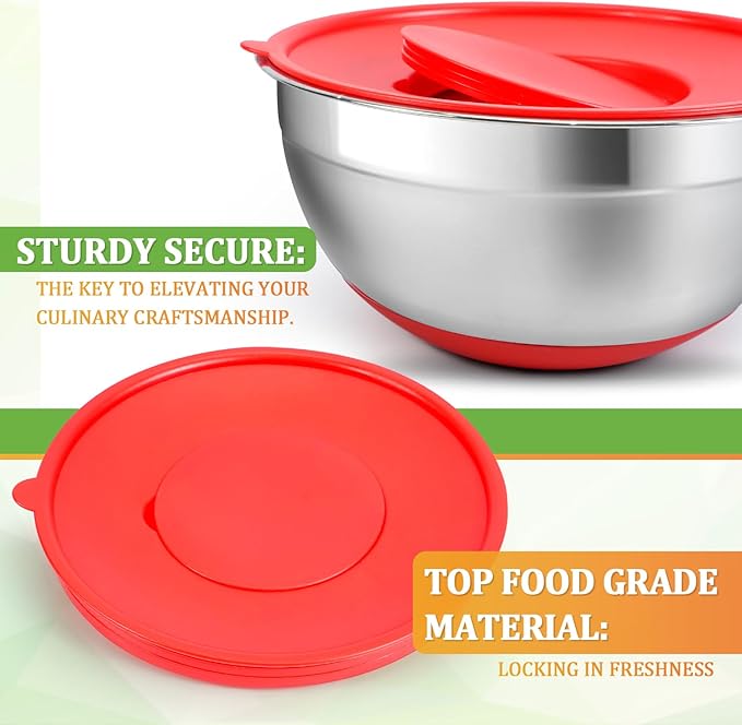 Mixing Bowls with Lids Set, Meal Storage - Image 5