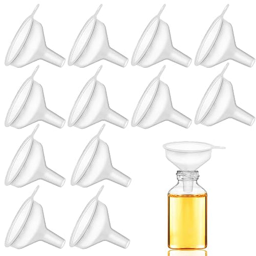 12 Pack Small Funnels for Kitchen use Filling Bottles Clear Polyethylene Funnel by SBYURE