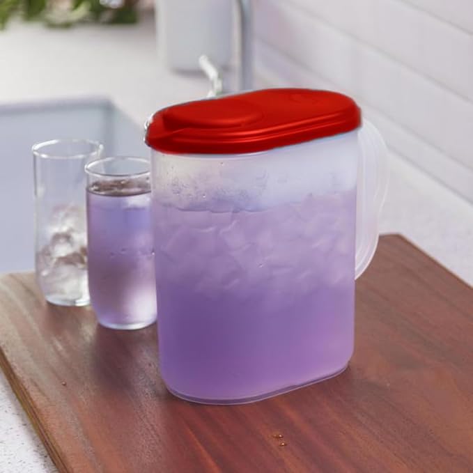 1 Gallon Water Pitcher with Lid & Pivot Top Spout -Slim Design Fits Fridge - Image 2
