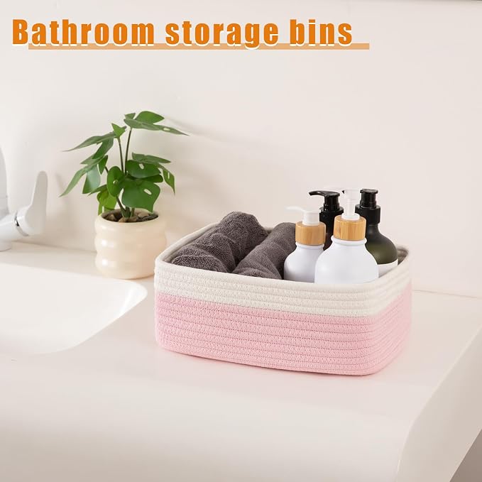 OIAHOMY 4 Pack Storage Baskets for Organizing, Small Bins for Shelves, Cute - Image 3