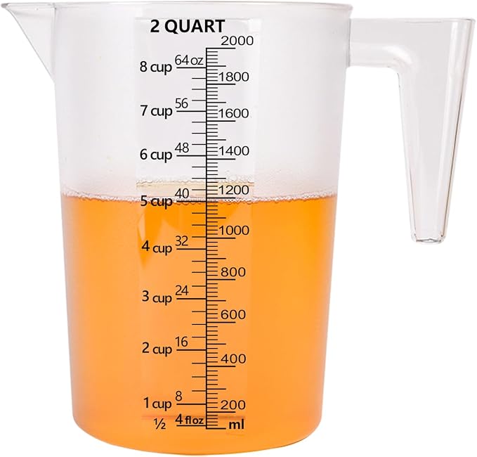 Food-Grade Plastic Measuring Pitcher – 64 Ounce & 8 Cups Measuring Cups - Image 3