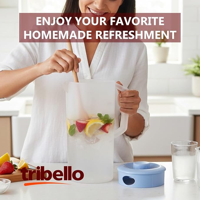 Tribello Pitcher with Lid Half Gallon, Ice Tea, and Drinks, Freezer/Dishwasher - Image 8