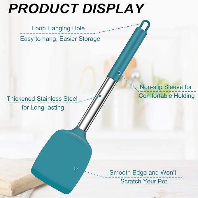TeamFar Cooking Utensils Set, for Non-stick Cookware Flipping Frying Draining - Image 3