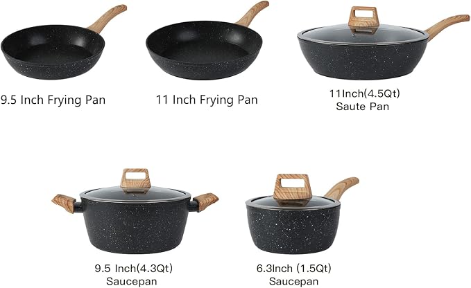 16PCS Pots and Pans Set Non Stick Cookware Set Nonstick - Image 2
