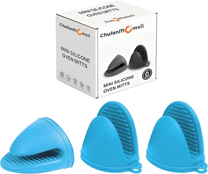 3 Pairs Oven Mitts Silicone Pot Holders Set Heat Resistant by ChufanMomsil