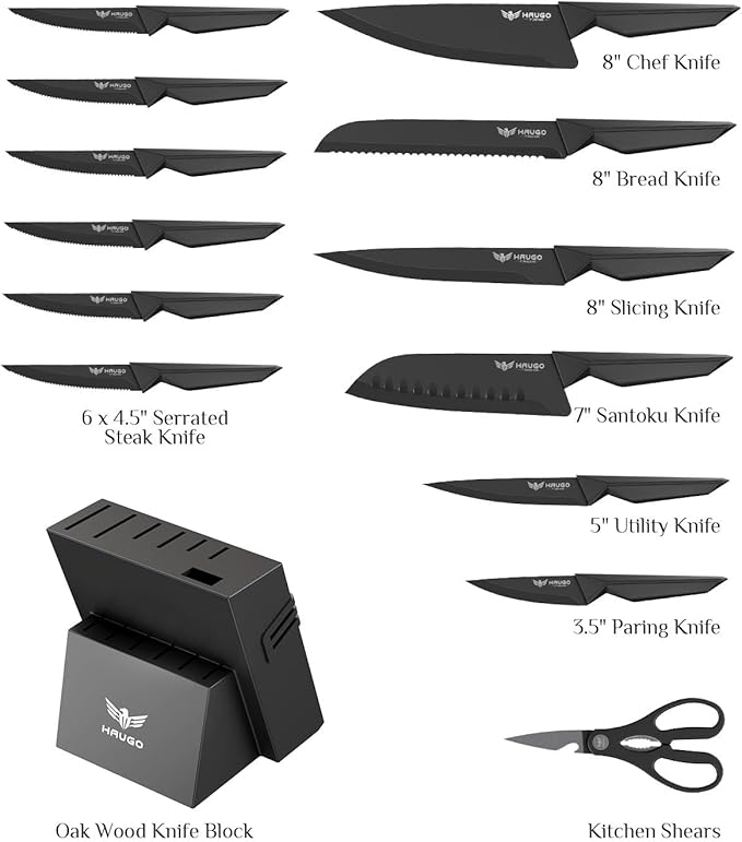 Kitchen Knife Set with Block: 15-Piece High Carbon Stainless Steel Professional - Image 2