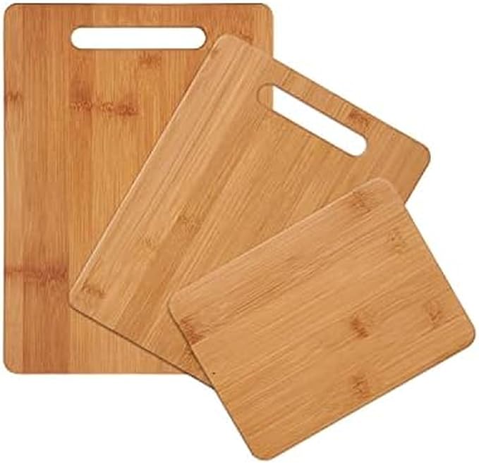 Farberware 3-Piece Wood Cutting Board Set, Reversible Chopping Boards by Farberware