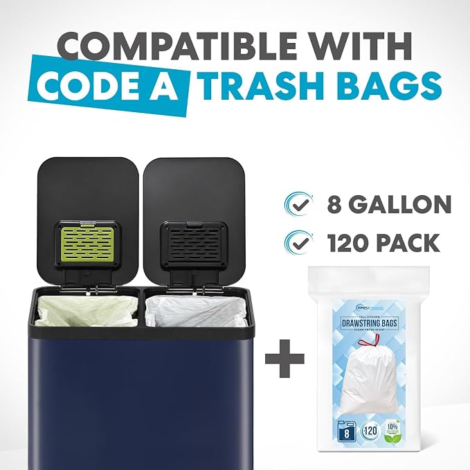 Simpli-Magic 60 Liter / 16 Gallon Rectangular Hands-Free Dual Compartment - Image 7