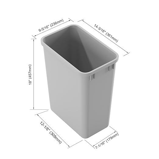 Dowell 35Qt Wastebasket Trash Container, - Image 2