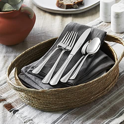 HENCKELS Alcea Flatware Set, 20-Piece, Silver