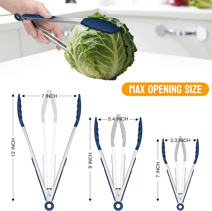 HOTEC Premium Stainless Steel Locking Kitchen Tongs - Image 7
