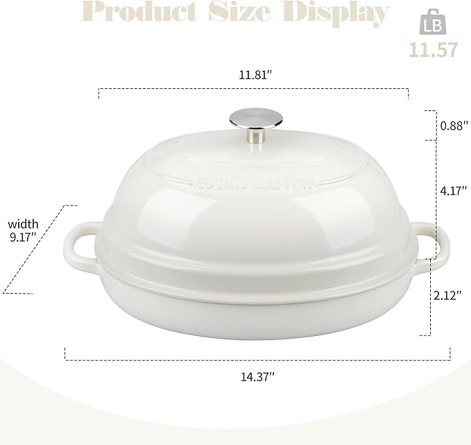 EDGING CASTING Enameled Oval Cast Iron Dutch Oven Pot - Image 2