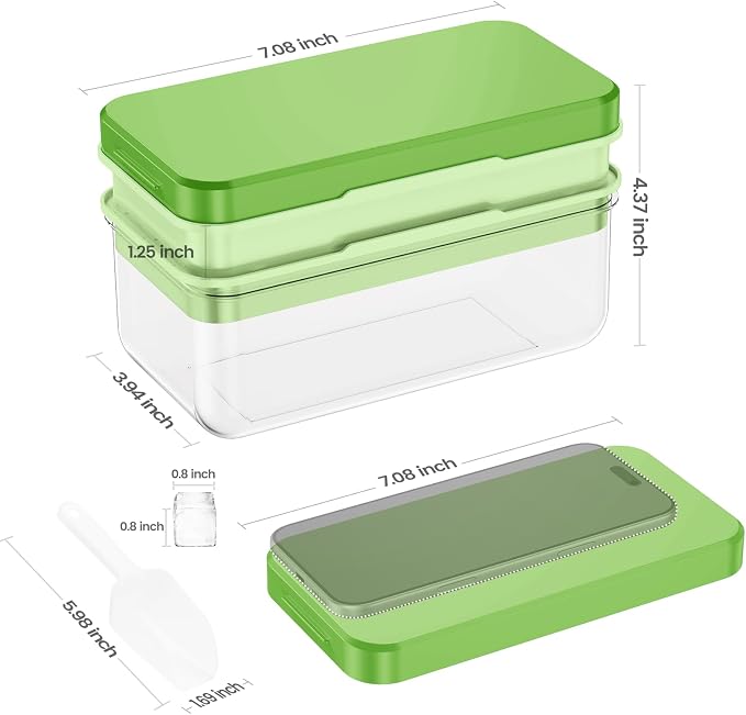 PHINOX Ice Cube Tray With Lid and Bin, Ice Trays - Image 3