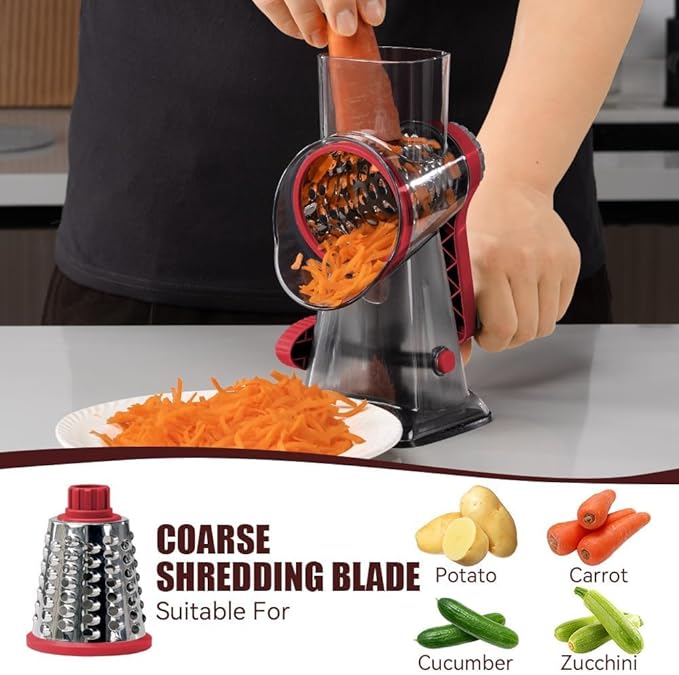 KEOUKE Rotary Cheese Grater Hand Crank Transparent - Image 2