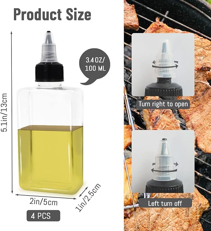 LELE LIFE 4Pcs Small Oil Dispenser Bottle - Image 2